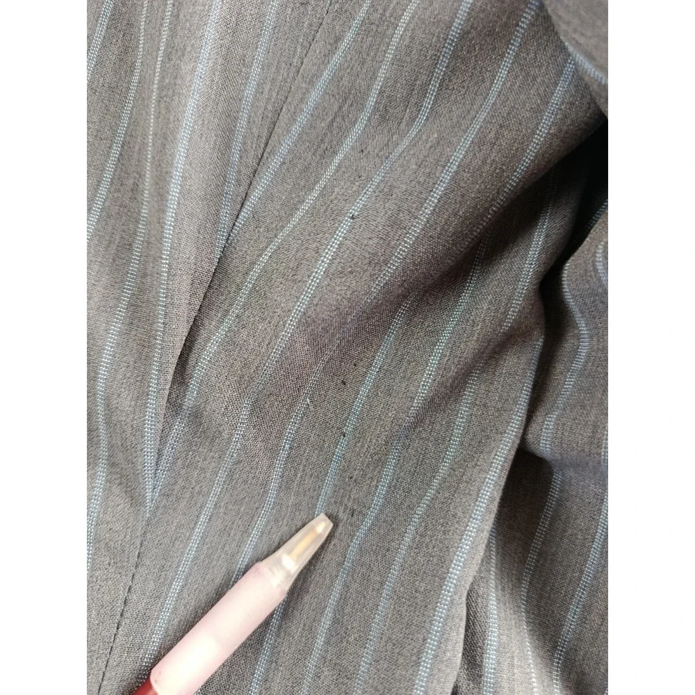 Oxxford Cloth Suit Mens 44 Gray Striped Wool Half Lined Lightweight Pants 36X29